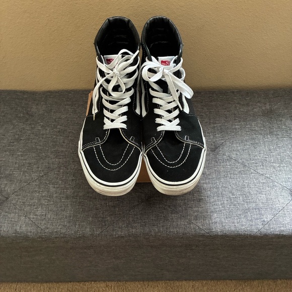 Vans Black and White Sk8-Hi Shoe - Picture 2 of 8